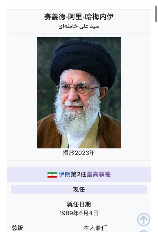 伊朗的哈梅内伊是自1989年6月4日上任的