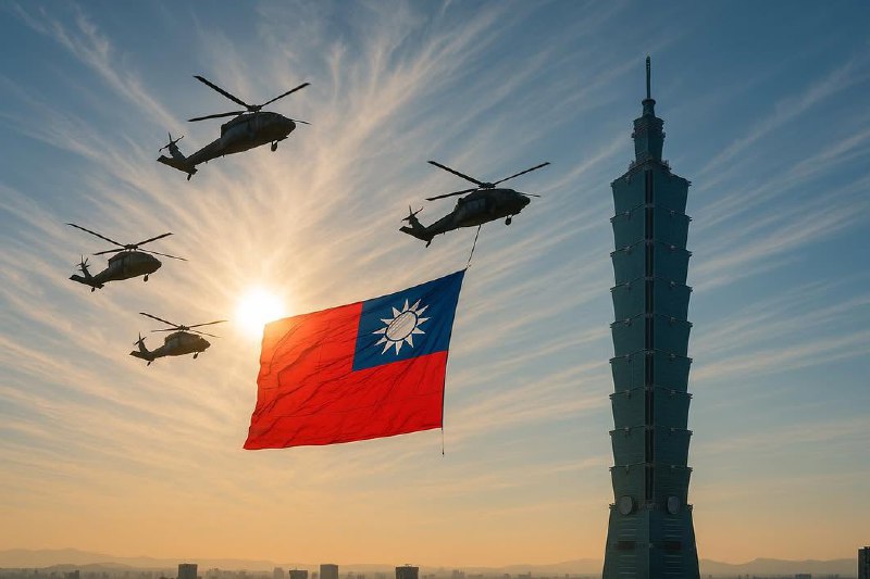 展旗高懸碧漢東，民主