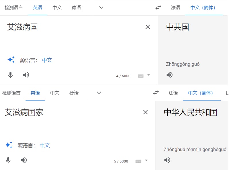 暖心，谷歌翻译人工智能已经学会了中华人民共和国的简称“中共国”