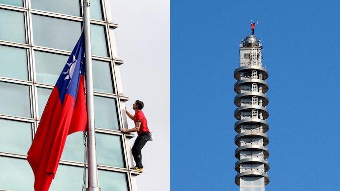 美國登山家Alex攀爬登頂台北101，讓青天白日滿地紅隨著直播傳遍全世界