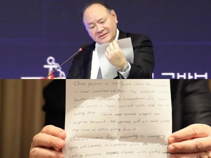 戰狼外交丟臉丟到首爾！中國代表遞小紙條挑釁 菲防長當場重磅打臉