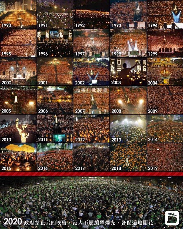 2021年前的香港维多利亚公园六四当晚