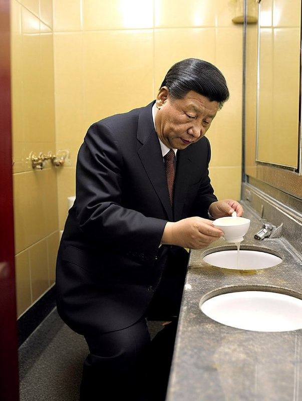 2023.4.12习近平在中南海厕所泡茶By