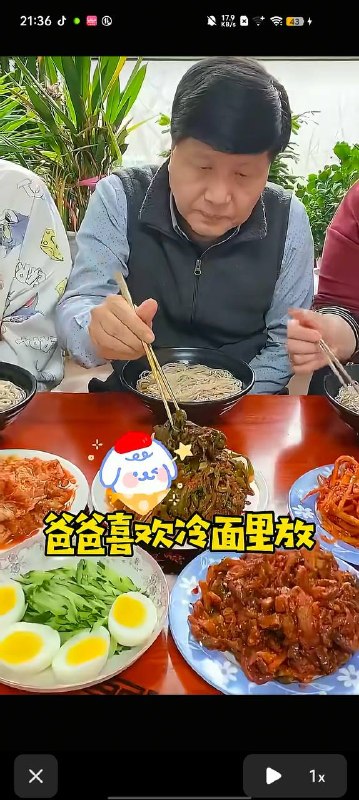 喜欢往冷面里面放点烧