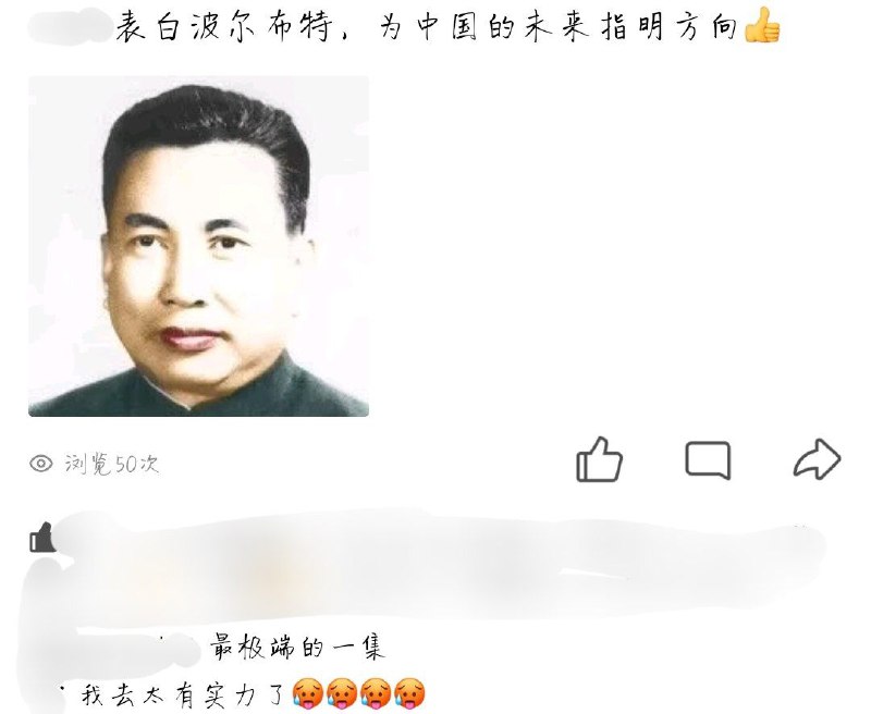 由某学生在QQ空间运营的表白墙上出现了表白波尔布特的帖文，已惨遭删除By