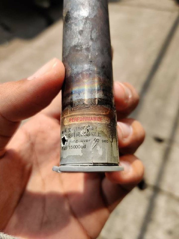 緬甸昨日軍警在Sanchaung鎮發射大量煙霧彈、閃光彈，被發現殘留彈頭上面寫有中文字#緬甸消息来源