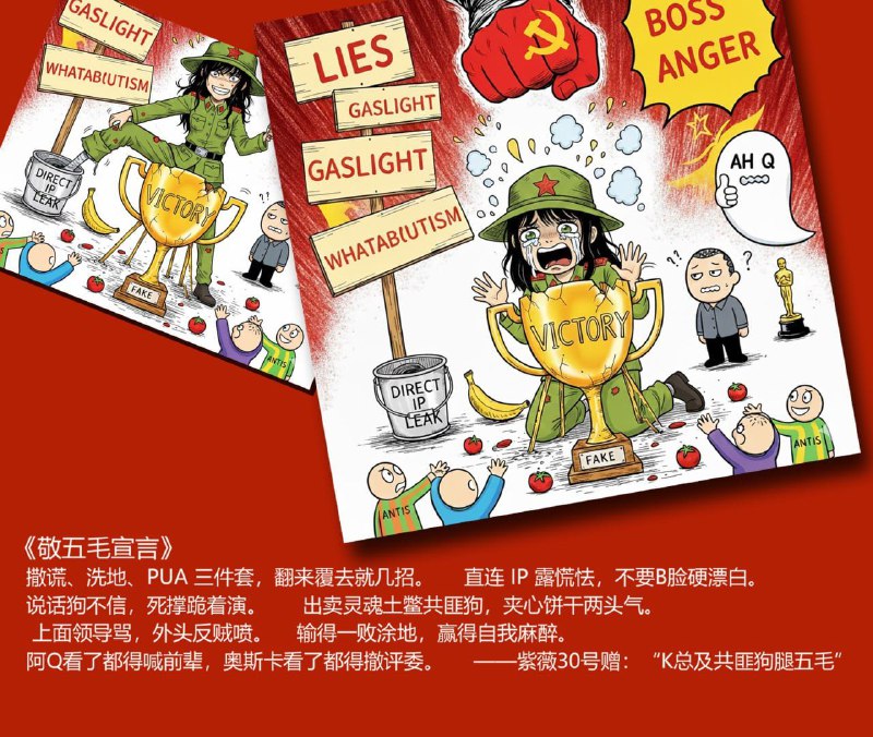 《敬五毛宣言》撒谎、