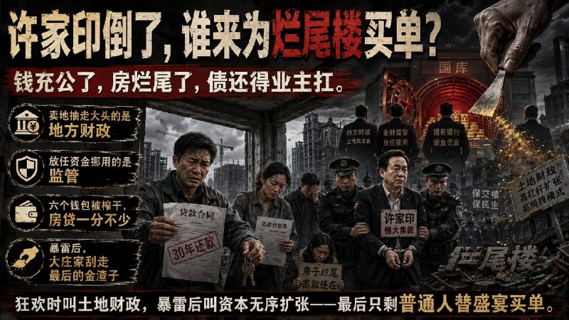 【墙国锐评许家印案】许家印无期徒刑，全副身家罚没充公，官媒锣鼓喧天，演得像青天大老爷又为民除害了一样