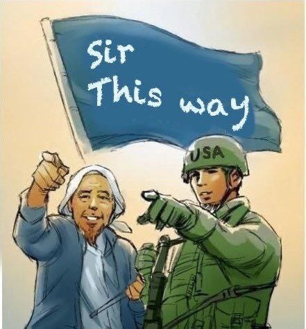 Sir, this way. I know where the communists are.Sir, this way. I know where the communists are.