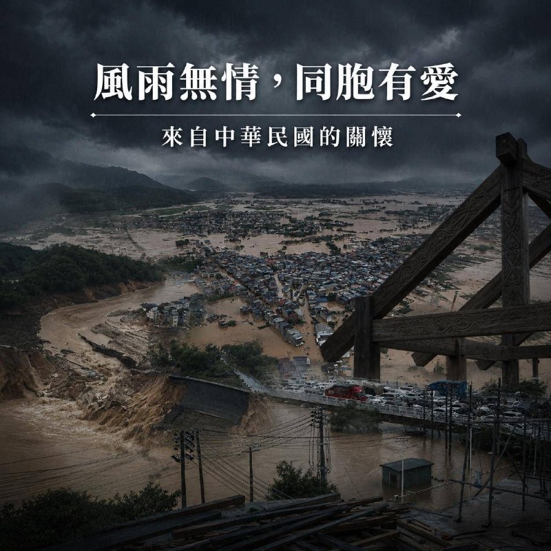 🇹🇼 風雨無情同胞有愛，願青天白日守護故土平安 🇹🇼致所有身處暴雨洪澇之中、正經受考驗的陸地區同胞們