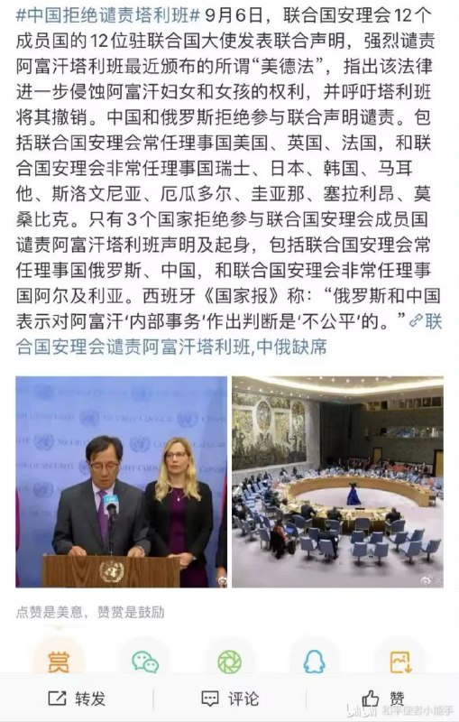 现在中国在联合国投票基本就是跟在俄屁股后面头了，俄投反对，它也跟着投，如果俄没有参与投票的，它就干脆直接弃权……By