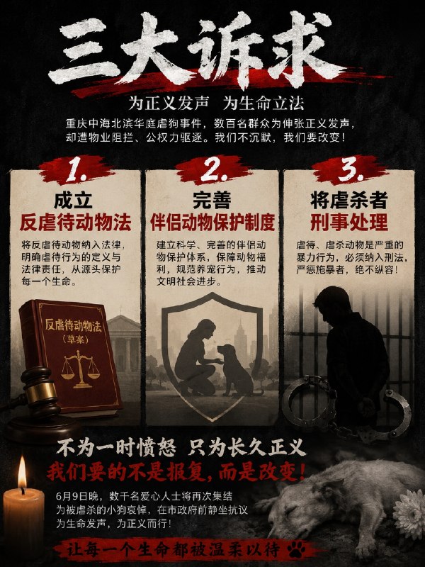 重庆山姆打包哥虐狗事件，示威人群提出的三大诉求👆👆👆